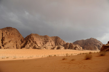  Jordanian desert in Wadi Rum, Jordan. Wadi Rum has led to its designation as a UNESCO World...