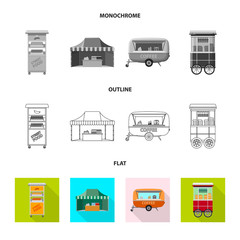 Isolated object of market and exterior logo. Set of market and food stock symbol for web.