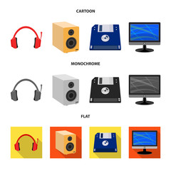 Vector design of laptop and device icon. Collection of laptop and server stock symbol for web.