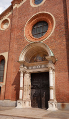 Fragment of the facade of the Church of St. Mary Grace -Chiesa di Santa Maria delle Grazie-. The church was built in 1497. A popular tourist attraction