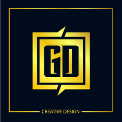 Initial Letter GD Logo Template Design