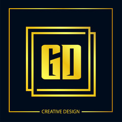 Initial Letter GD Logo Template Design