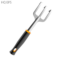 Gardening tools rake. Professional cultivating equipment vector illustration. Isolated on white background.