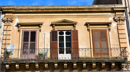 glimpse of historic building in modica Sicily Italy