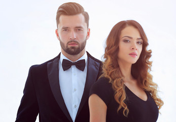 Successful business couple is standing