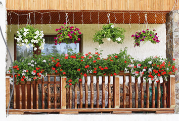 Fototapeta na wymiar Balcony with flowers