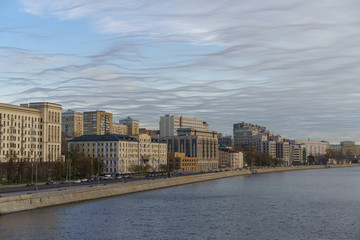 Moscow city center at the cloudy day