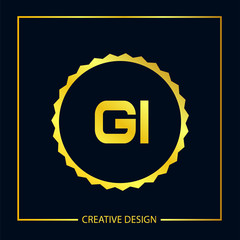 Initial Letter GI Logo Template Design