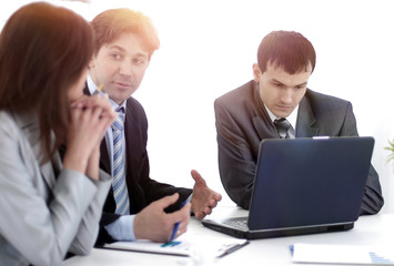 Fototapeta premium business team discusses work plan