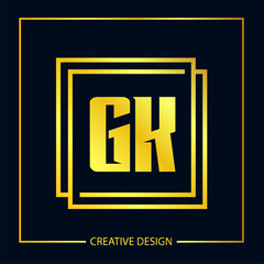 Initial Letter GK Logo Template Design