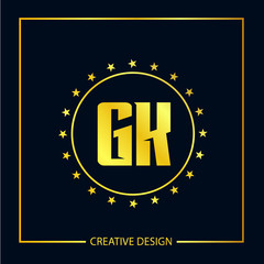 Initial Letter GK Logo Template Design