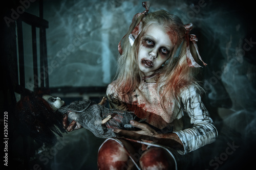 Scary Zombie Girl Wall Mural Wallpaper Murals Wallsheaven Andrey Kiselev
