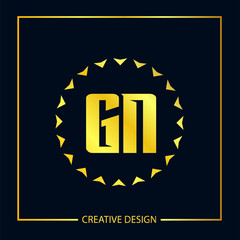 Initial Letter GN Logo Template Design