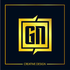 Initial Letter GN Logo Template Design