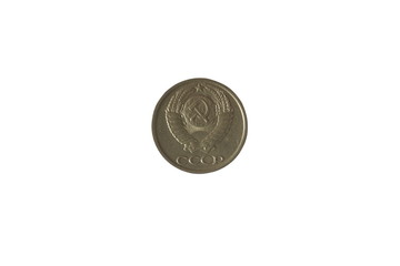 Coin 10 kopecks of the USSR. 1986 coat of Arms of the Soviet Union. Hammer and sickle. Ears of wheat. Oak leave. Copper - Nickel. Obverse.