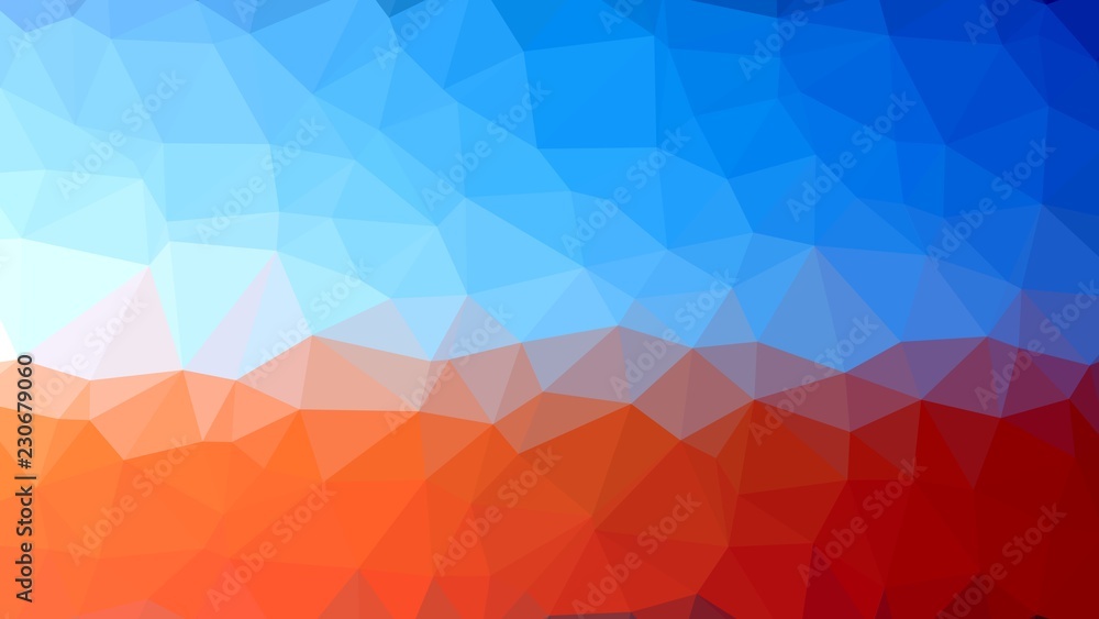 Wall mural light blue orange polygonal mosaic background, vector illustration, creative, origami style with gra