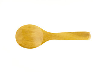 wooden spoon isolated on white background.