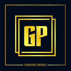 Initial Letter GP Logo Template Design