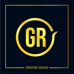 Initial Letter GR Logo Template Design