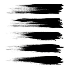 Vector set of grunge brush strokes. Black vector brush strokes collection. Black paint spots vector set