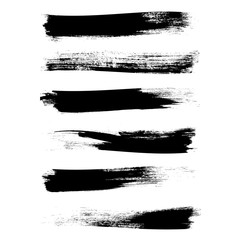 Vector set of grunge brush strokes. Black vector brush strokes collection. Black paint spots vector set