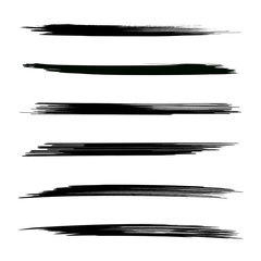 Vector set of grunge brush strokes. Black vector brush strokes collection. Black paint spots vector set