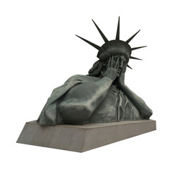 The statue of crying Liberty isolated on white background © Media_Works