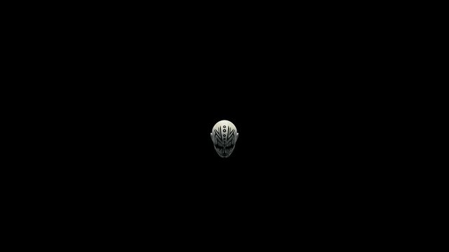 Corpsepaint Head VJ Loop - horror halloween scene of a corpse man with painted face and sewed mouth with the dark background. This stock motion graphic is perfect to use in your next Halloween and got