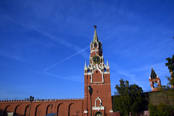 Obraz premium Spasskaya clock tower of Moscow Kremlin
