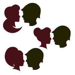 Silhouette Soldier and girl