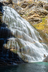 Horsetail waterfall in Ordesa National Park, Huesca, Spain