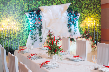 Wedding couple's table