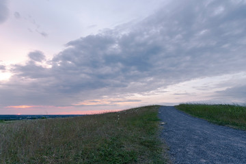 landscape with road and clouds