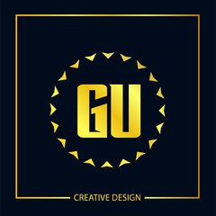 Initial Letter GU Logo Template Design
