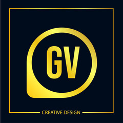 Initial Letter GV Logo Template Design