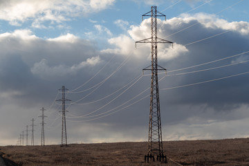 High voltage posts. Norilsk.