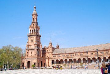 PLAZA DE ESPAÑA EN SEVILLA. ANDALUCÍA, ESPAÑA