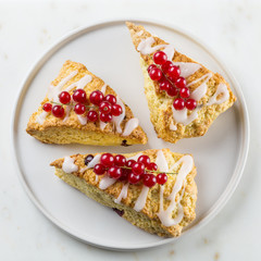 Fresh homemade scones. White background 