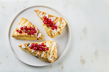 Fresh homemade scones. White background 