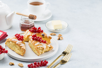 Fresh homemade scones. White background 