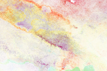 watercolor background colorful red-yellow texture of watercolor paint with stains