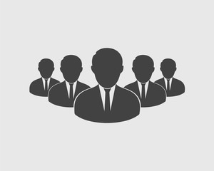 Corporate Team Icon on gray Background.