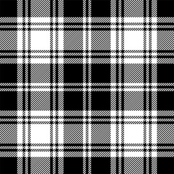 Seamless tartan black and white pattern