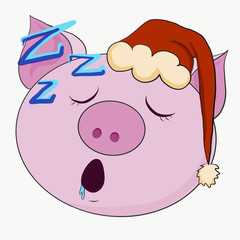 illustration of a sleep pig