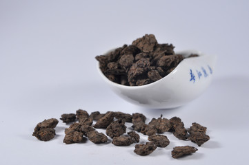 Chinese tea Pu-erh. Dried tea leaf.