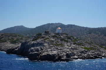 Fototapeta na wymiar restored mill sуmi island greece