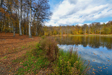 Colorful autumn with lake. Autumn Landscape,Armenia.