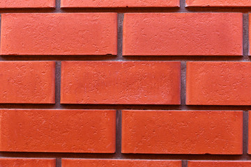 Obraz premium Background of red bricks, wall of the building