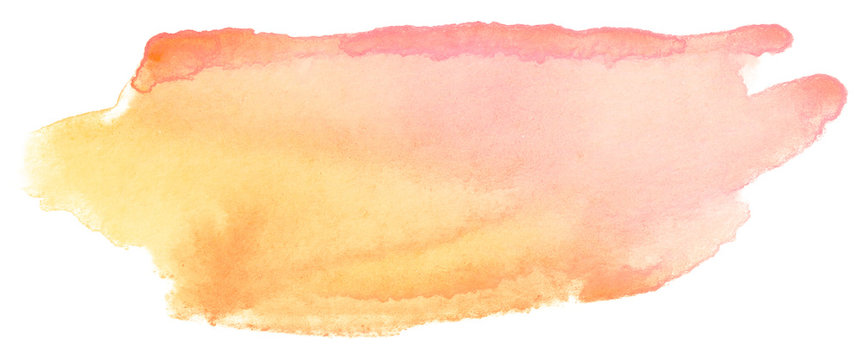 Orange With Pink Yellow Watercolor Stain