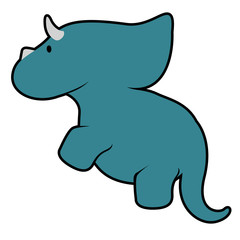 Isolated cute dinosaur cartoon character. Vector illustration design